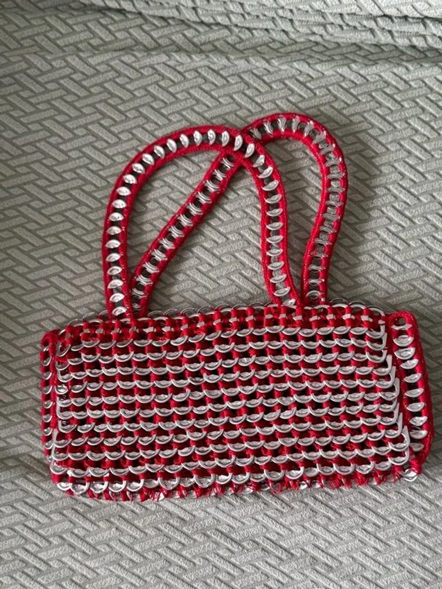 Red Handmade Crochet bag - Image 2