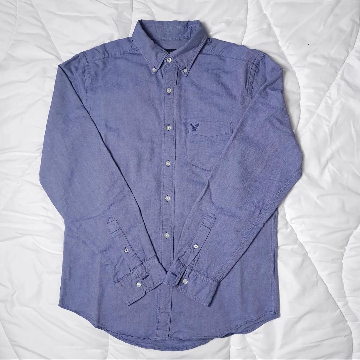 American Eagle Light Blue Long Sleeve Shirt Mens M - Image 2