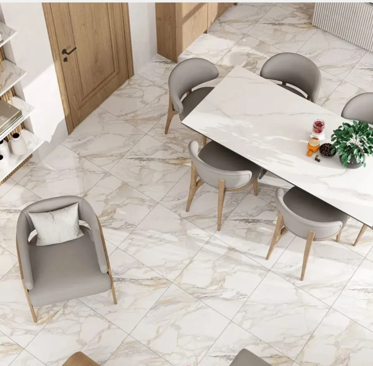 60 x 60 Gold marble porcelain floor tile