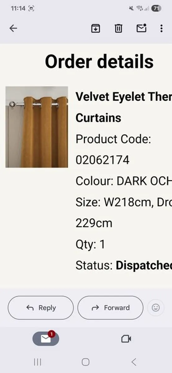 Dark Orche/Gold curtains 218 x 229cm - Image 2