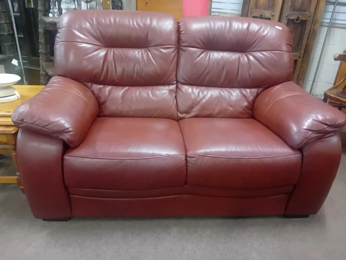 Modern Tan Real Leather Sofa