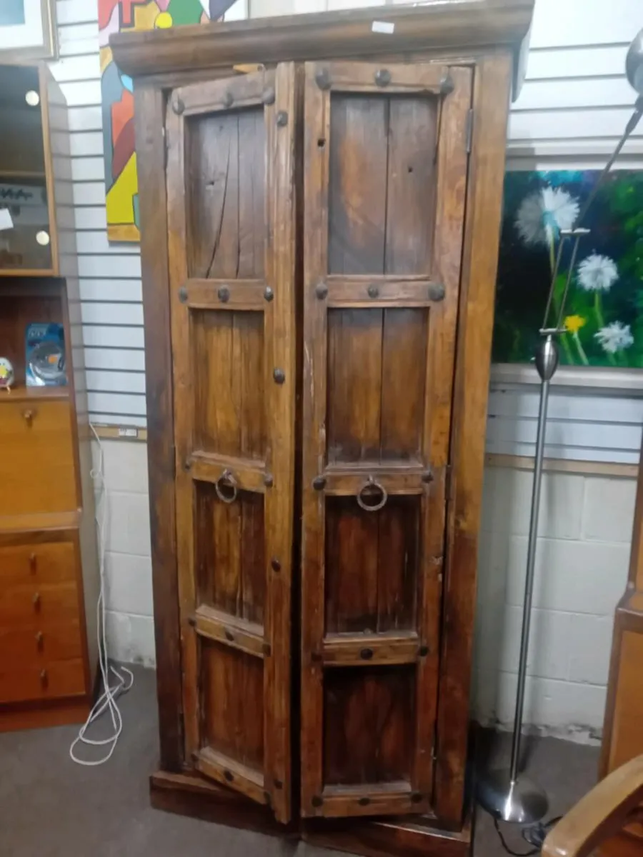Rustic Indian Hardwood Cupboard - Image 1