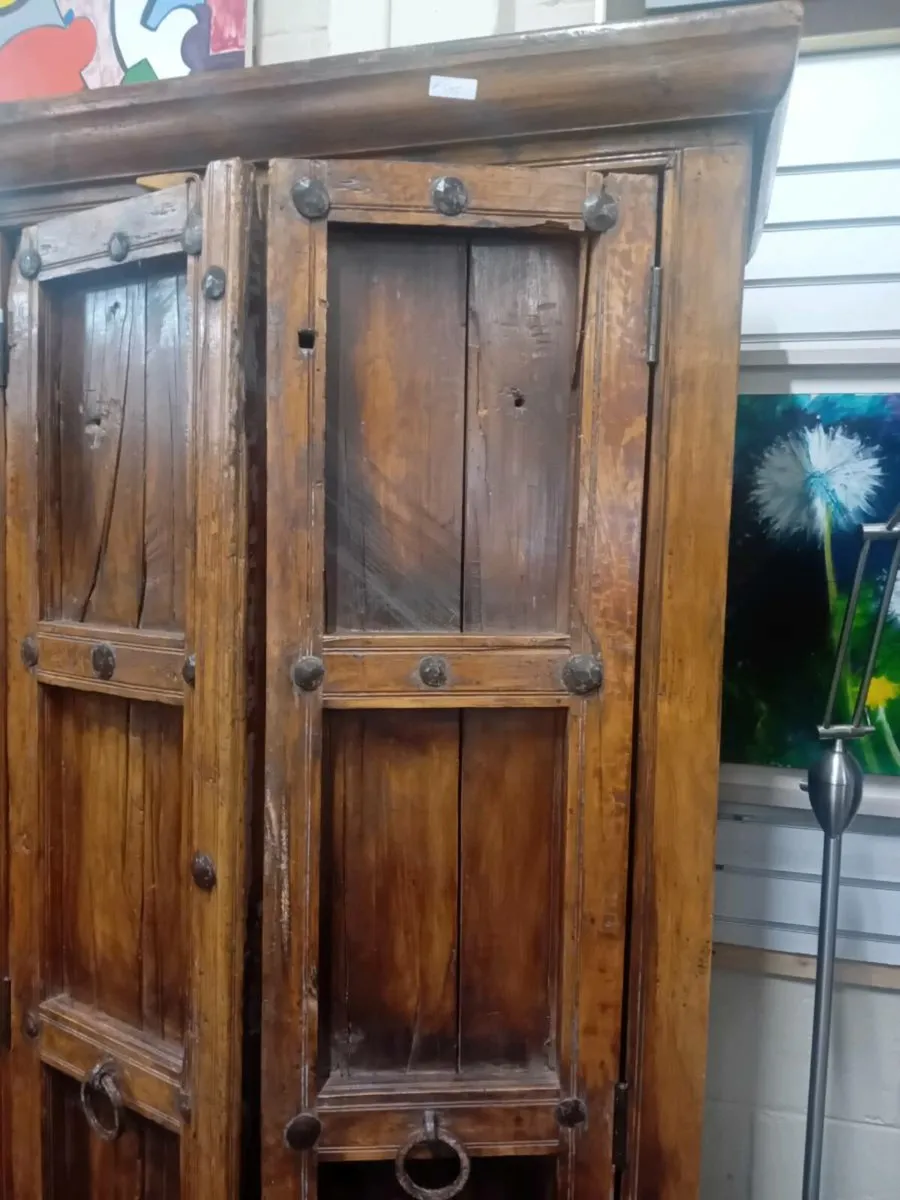 Rustic Indian Hardwood Cupboard - Image 2