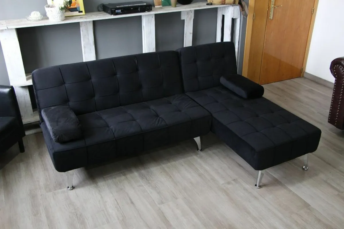 Black Velvet Nordic Comfort Chaise Sofa,198cm - Image 3