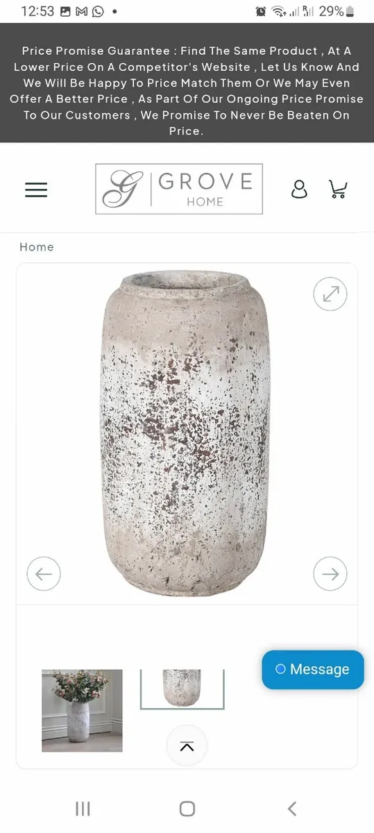 Grove home stone effect vase - Image 3