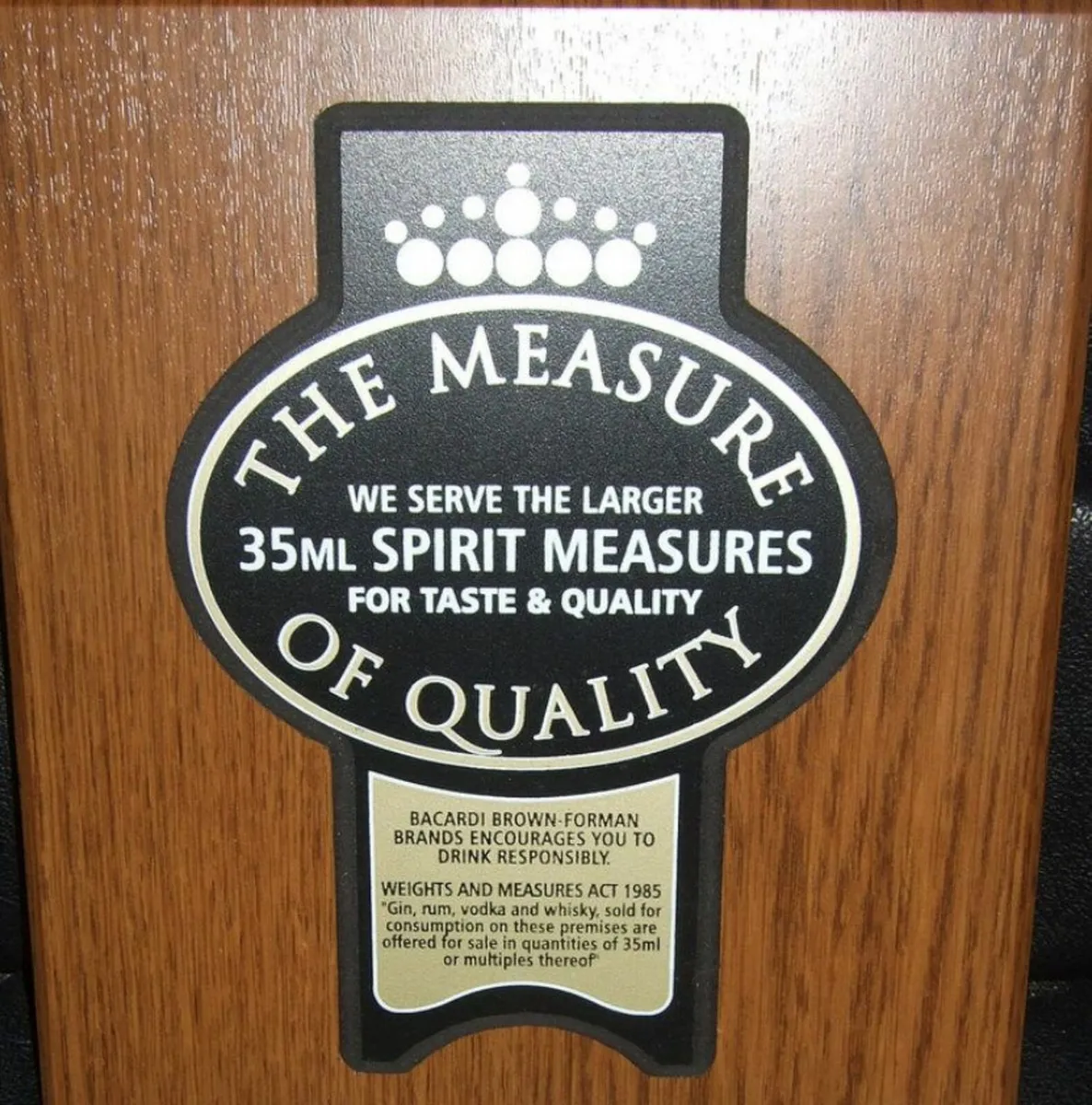 Vintage Wooden Official Spirit Measure Plaque - Image 4