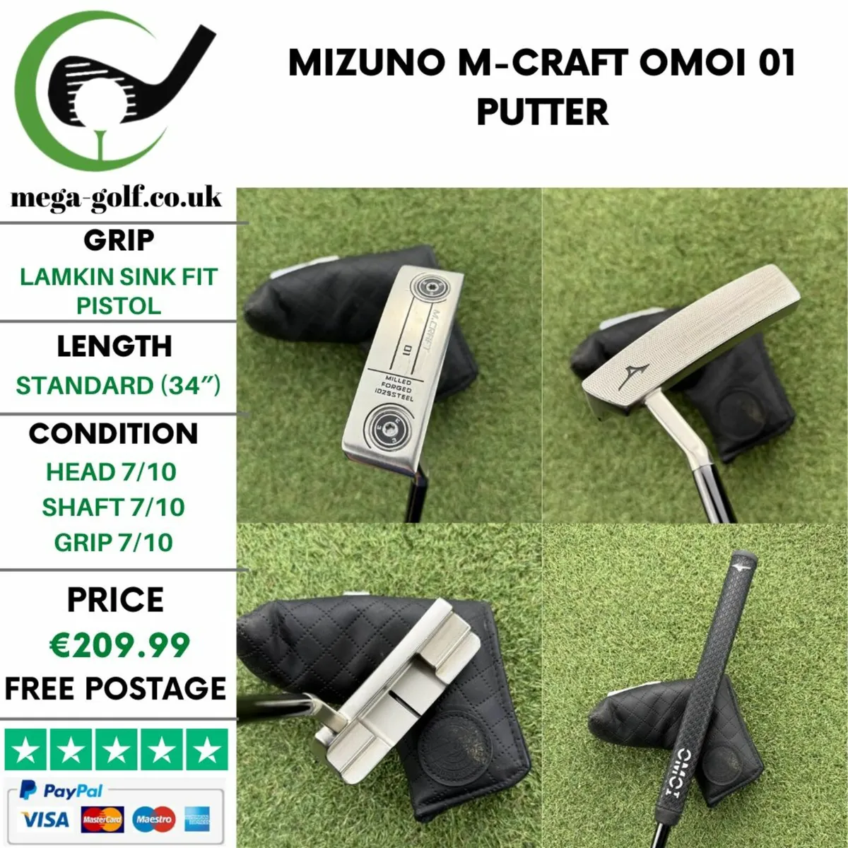 MIZUNO M-CRAFT OMOI 01 PUTTER / 34″ - Image 1