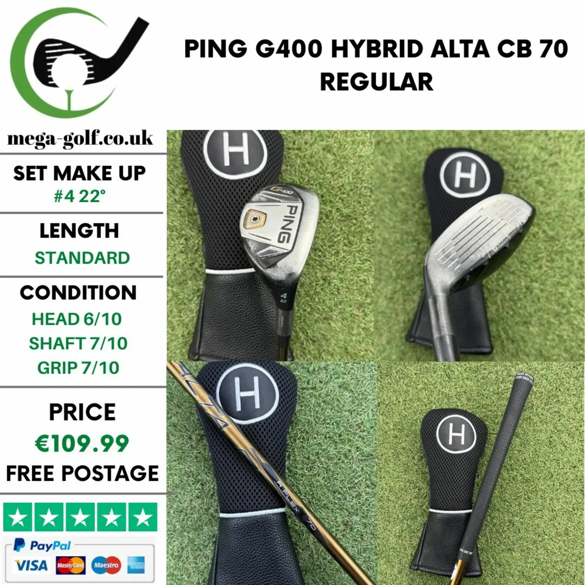 PING G400 HYBRID / #4 22° / ALTA CB 70 REGULAR - Image 1