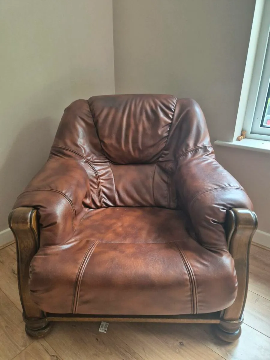 Brown Leather Armchair - Image 1