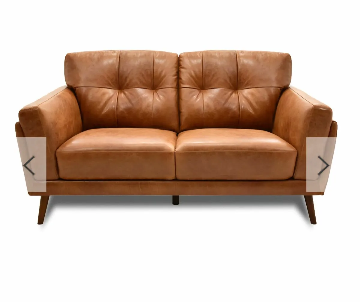 Renato 2 Seater Sofa Leather Couch - Image 1