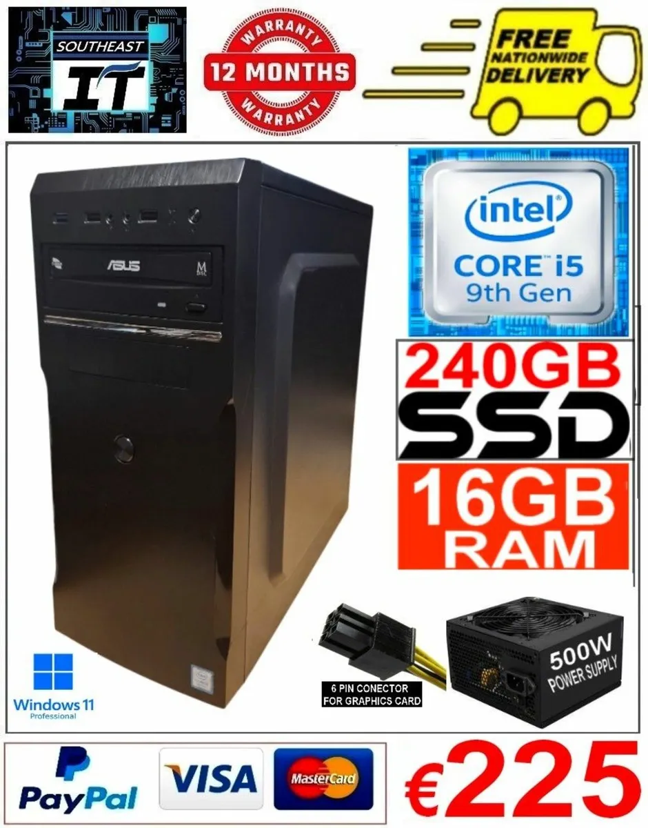 ASUS i5 9th Gen PC 16GB RAM 240GB SSD  win 11 - Image 1