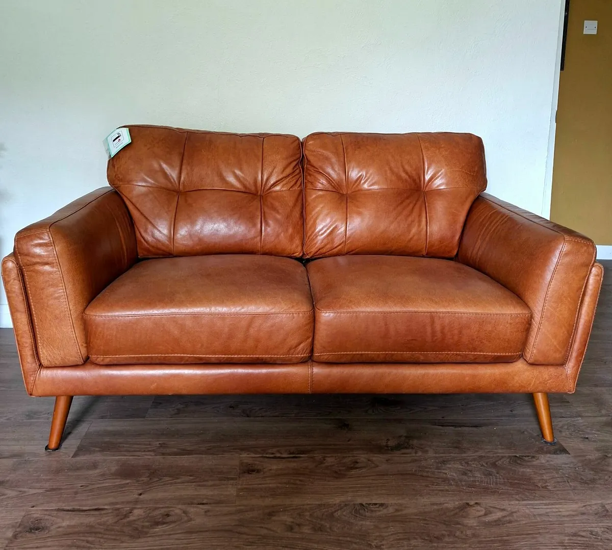 Renato 2 Seater Sofa Leather Couch - Image 3