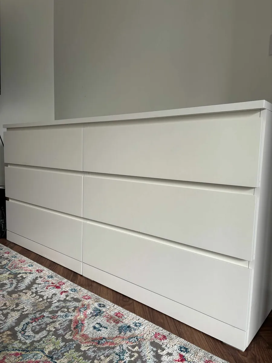 MALM Chest of 6 drawers, white, 160x78 cm - Image 1