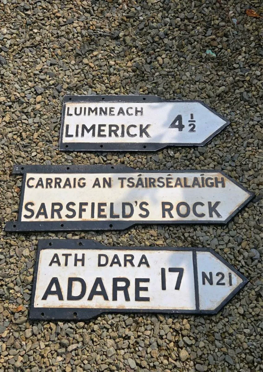 Old irish road signs  for sale - Image 1