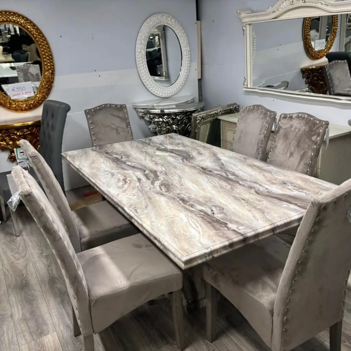 1.6m Kitchen Dining Table With 6 Chairs - Image 4