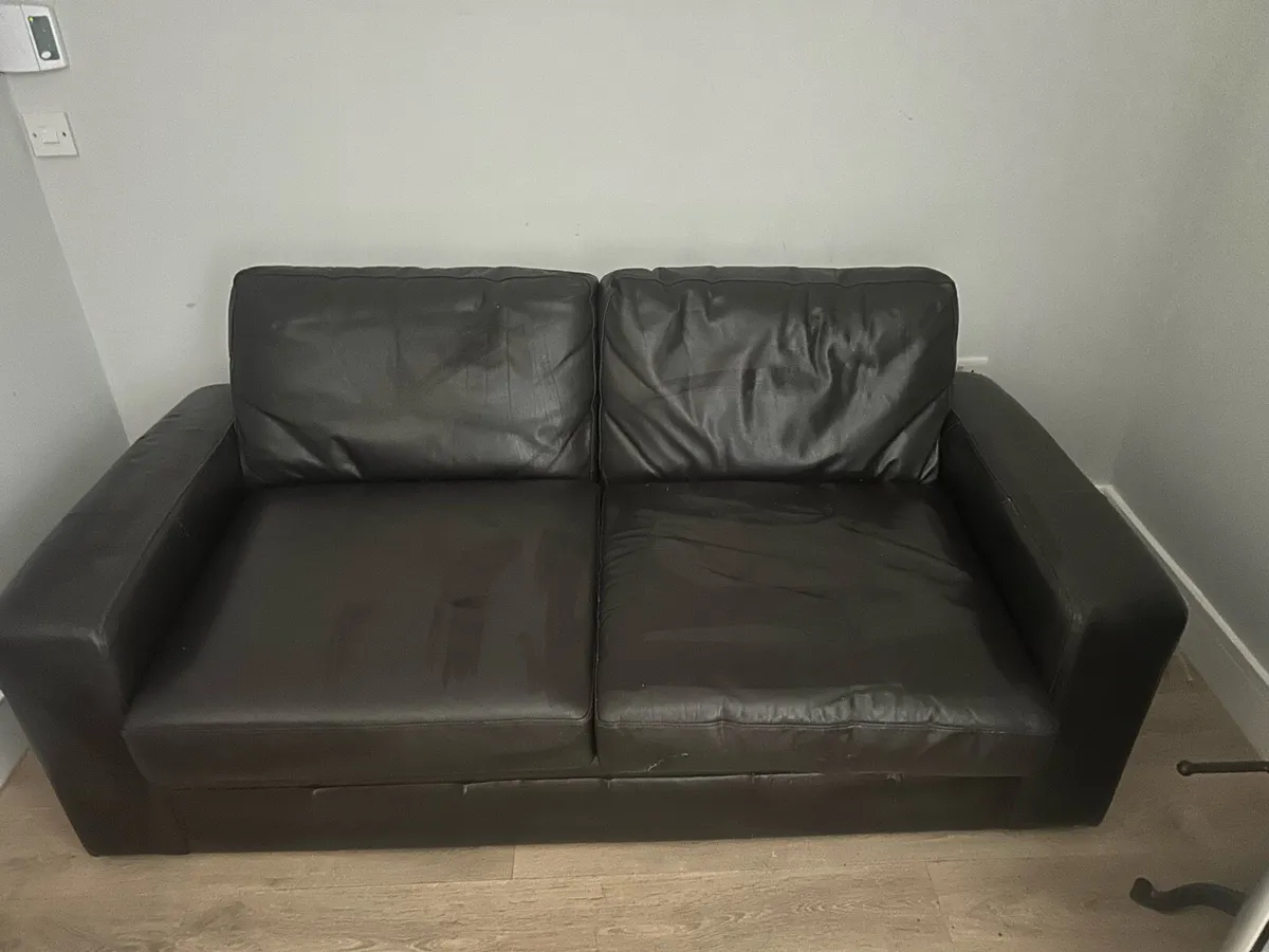 Leather sofa bed