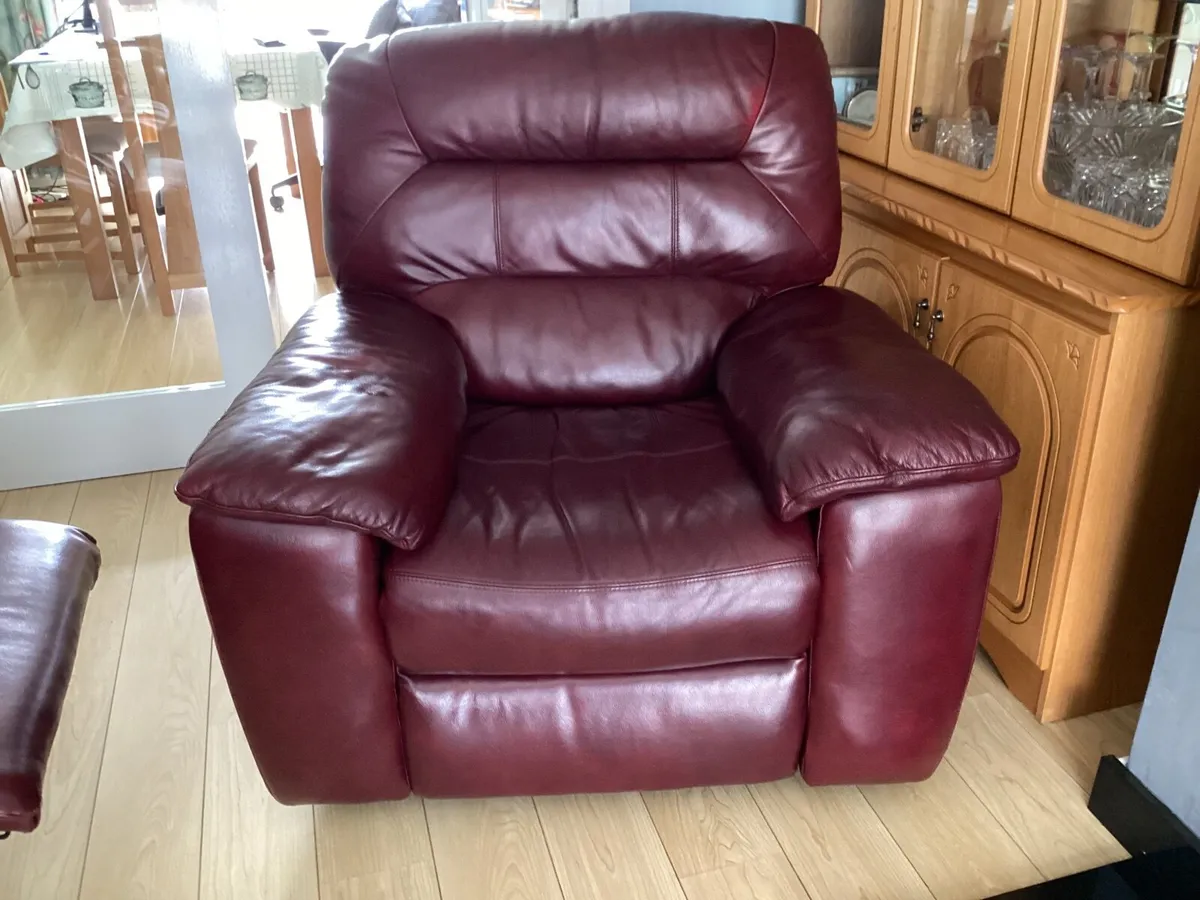 Leather 3 piece suite - Image 3