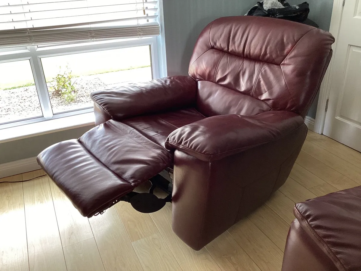 Leather 3 piece suite - Image 4