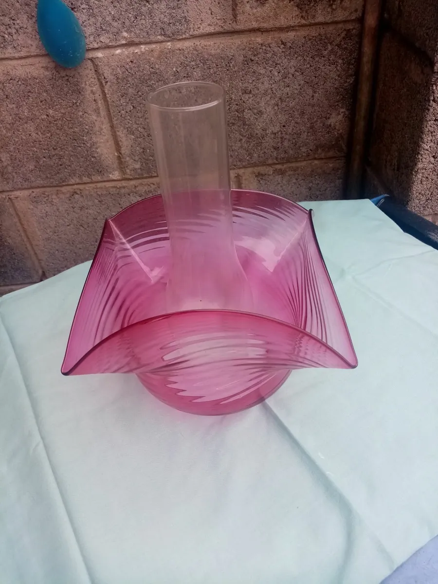 Victorian Cranberry oil lamp shade - Image 1