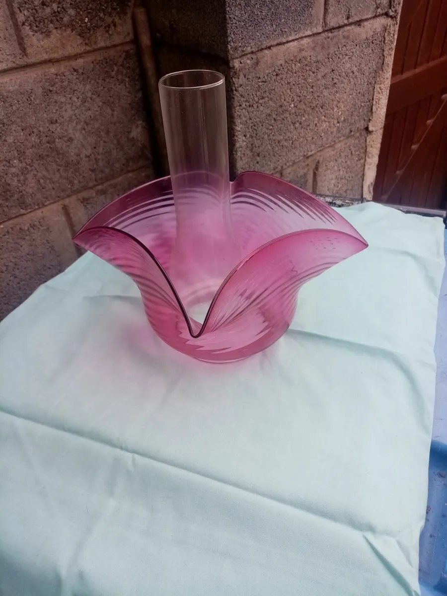 Victorian Cranberry oil lamp shade - Image 2