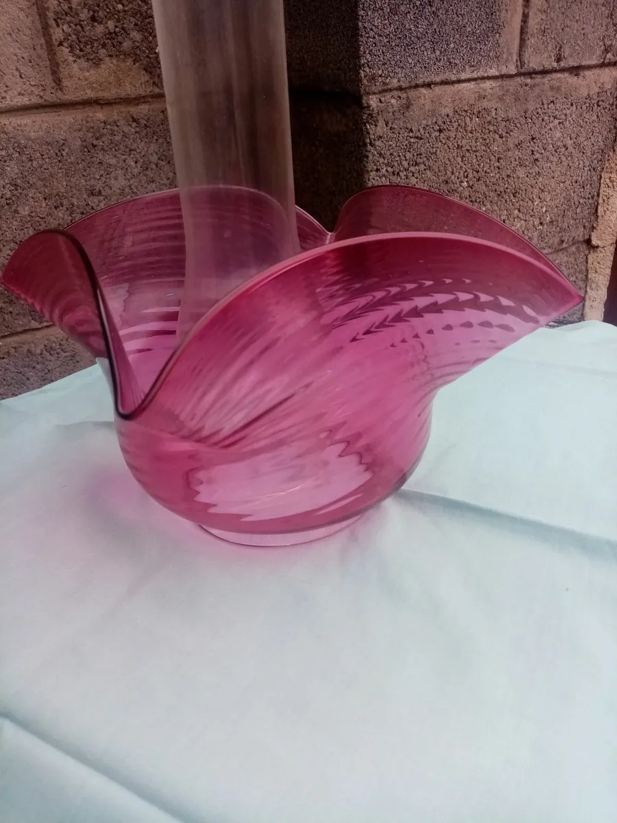 Victorian Cranberry oil lamp shade - Image 3