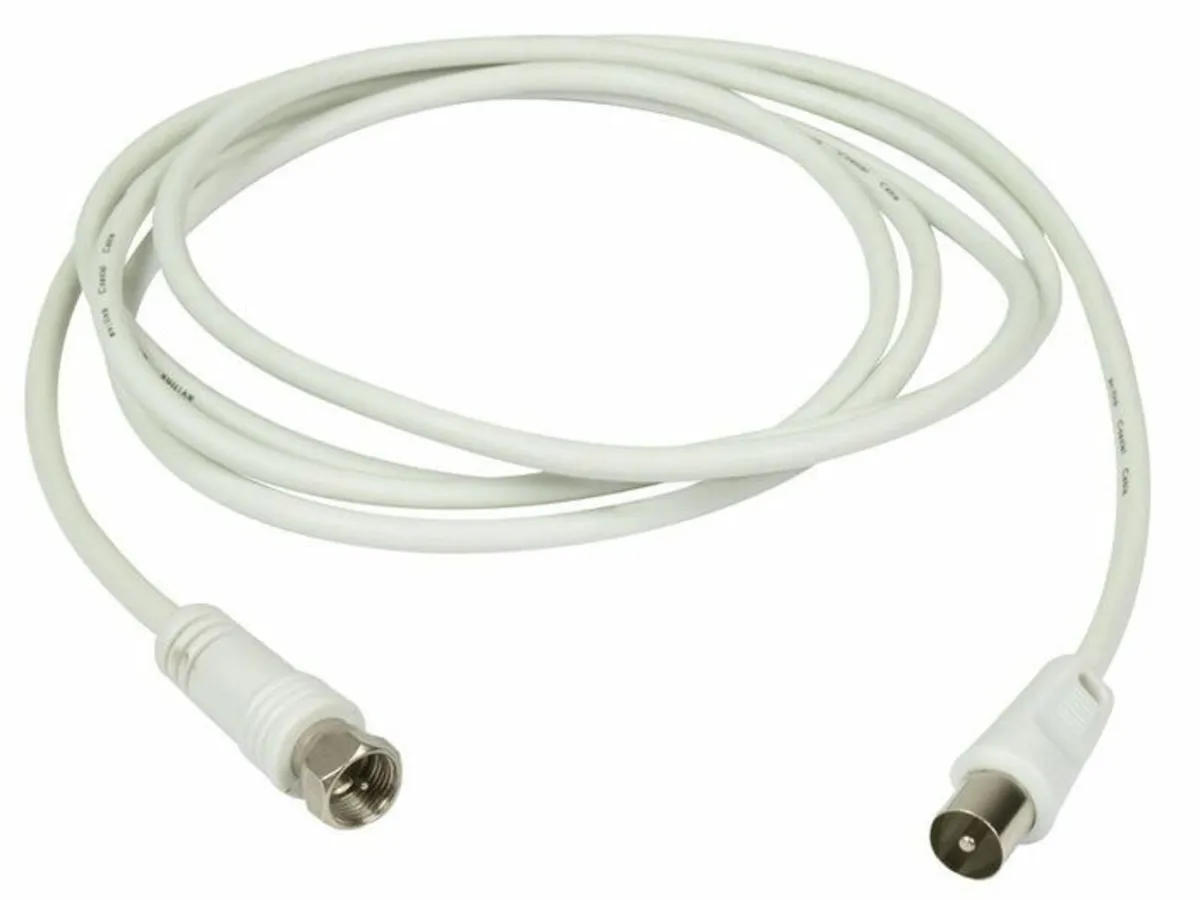Coaxial F-type Plug to Coax Plug Lead 2 Meter - Image 1