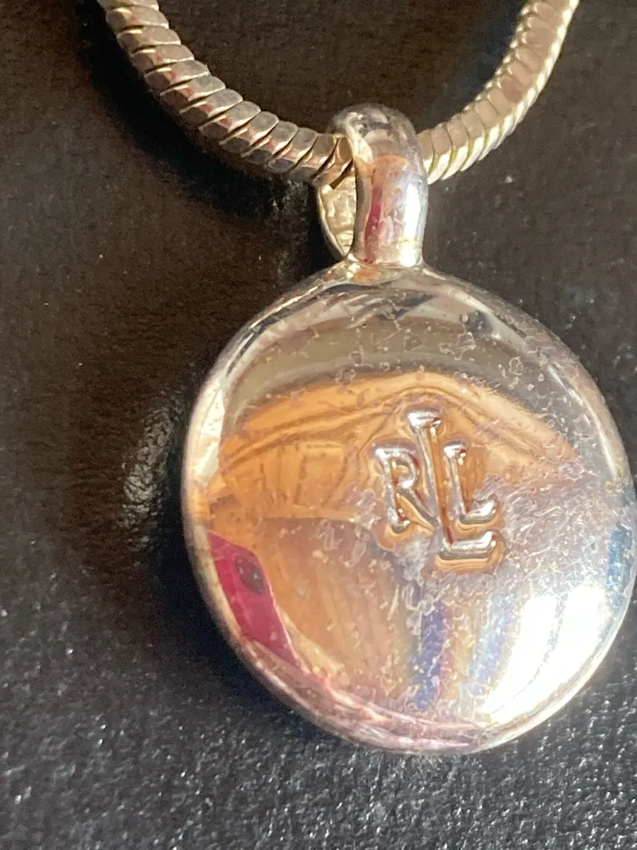 Ralph Lauren silver tone pendant and chain - Image 2