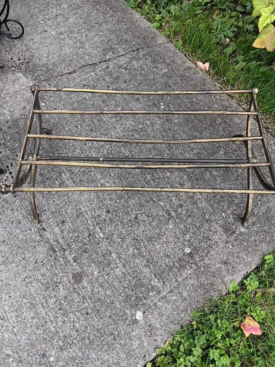 Vintage brass luggage/shoe rack - Image 1