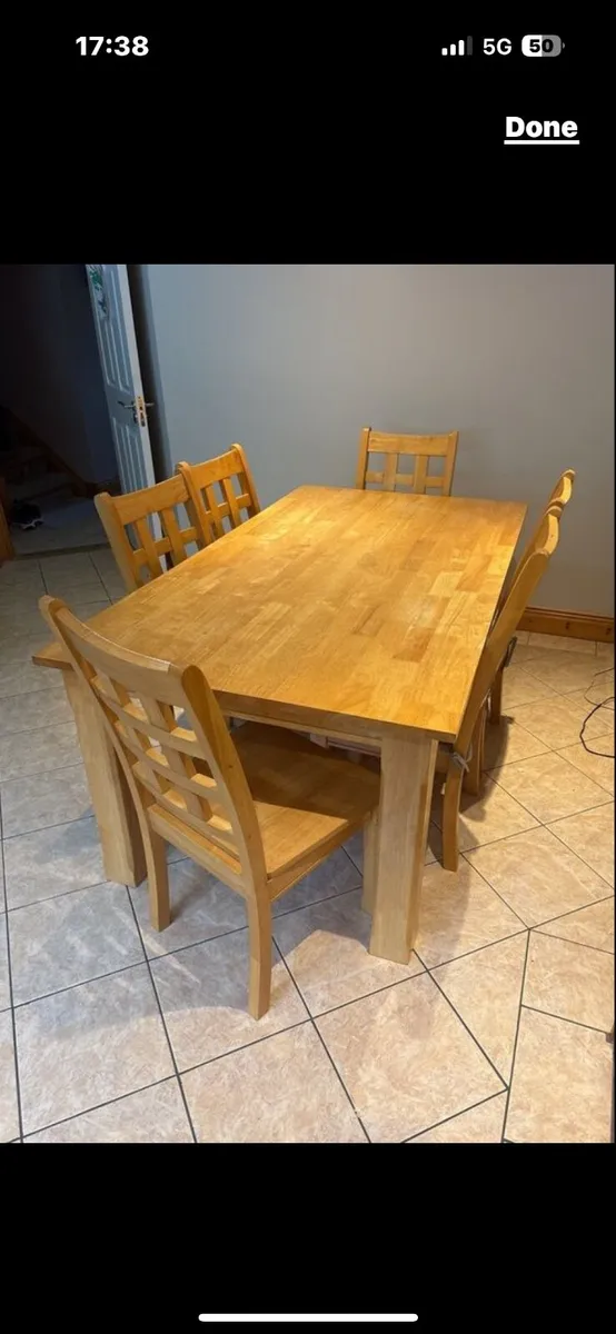 Dining table and chairs