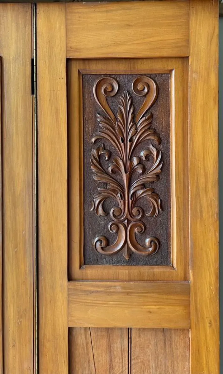 Antique Wardrobe 1911 Solid Wood with Original Hardware - Image 3