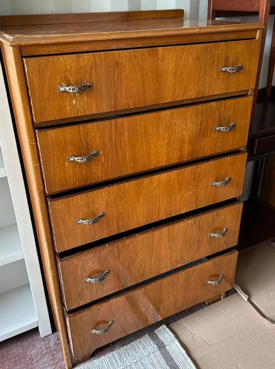 Vintage Mid-Century Chest of Drawers Teak Top - Image 3