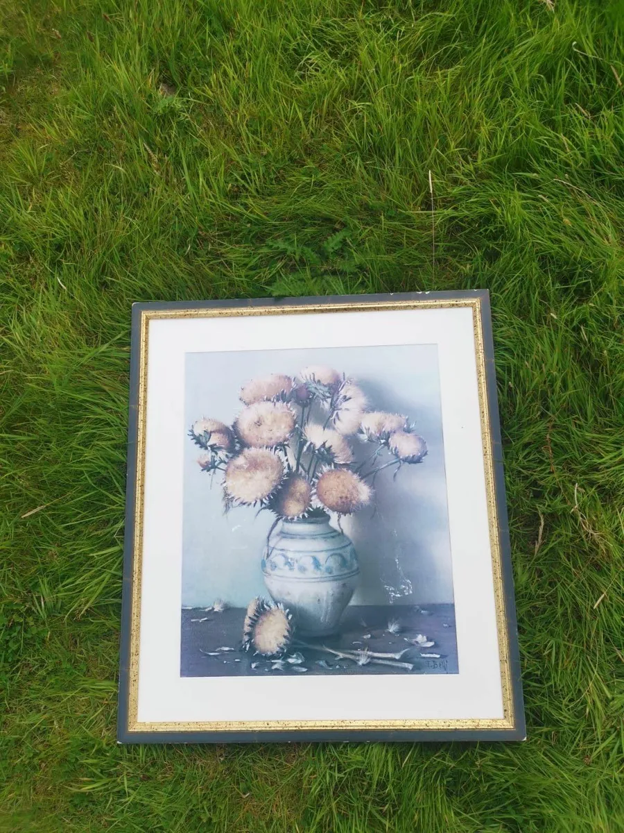 Beautiful Vintage Sunflower Painting For Sale - Image 2