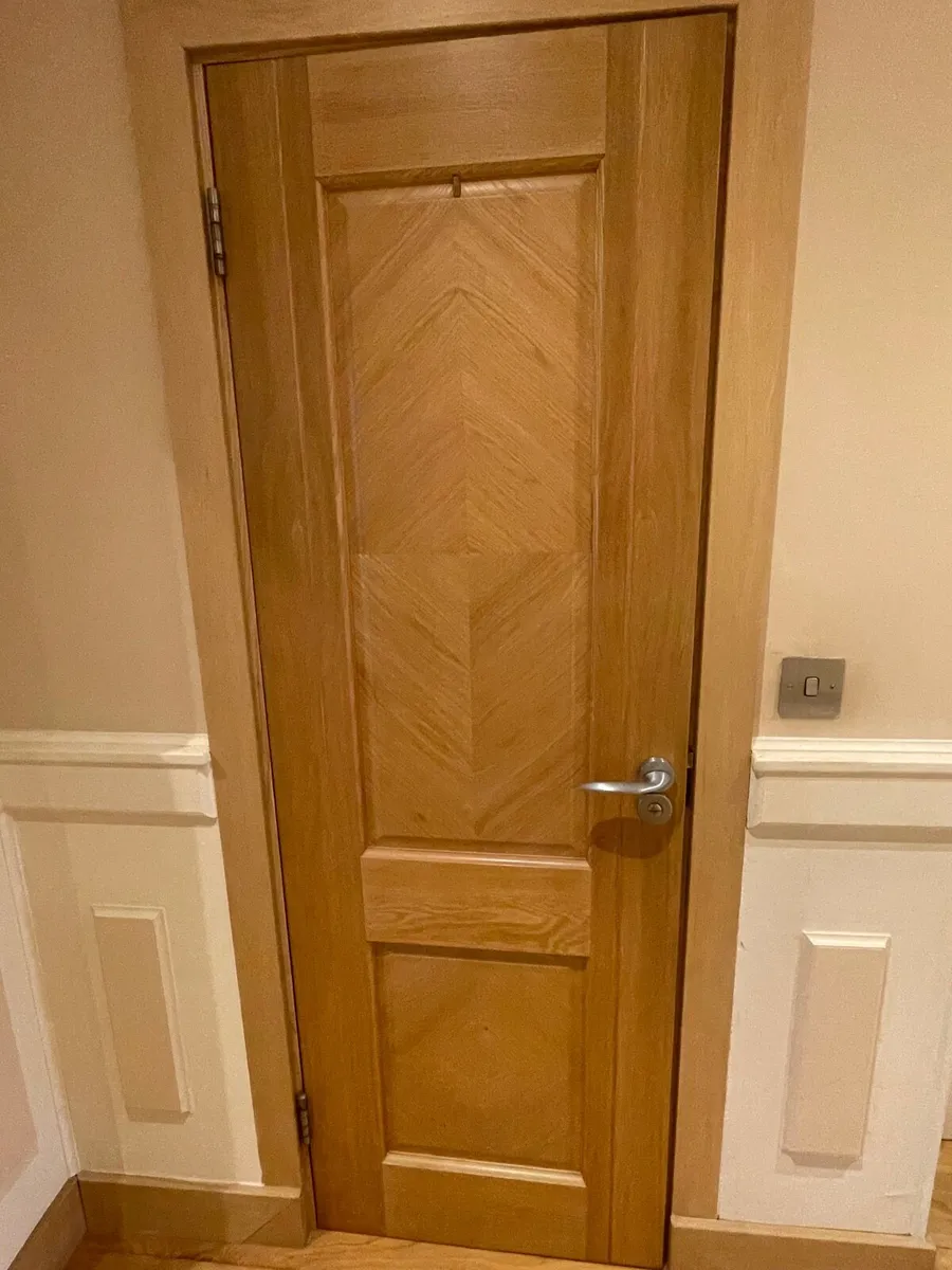 Solid Oak Doors with Frosted Glass Pane - Image 1