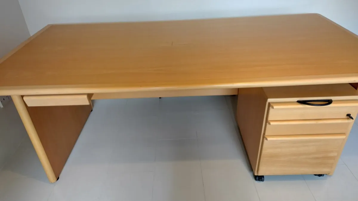 Large Office Desk and Pedestal - Image 2