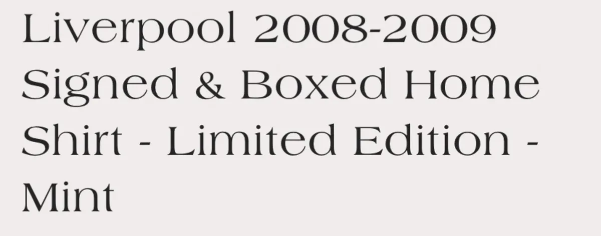 Liverpool 08/09 home shirt signed and boxed - Image 1