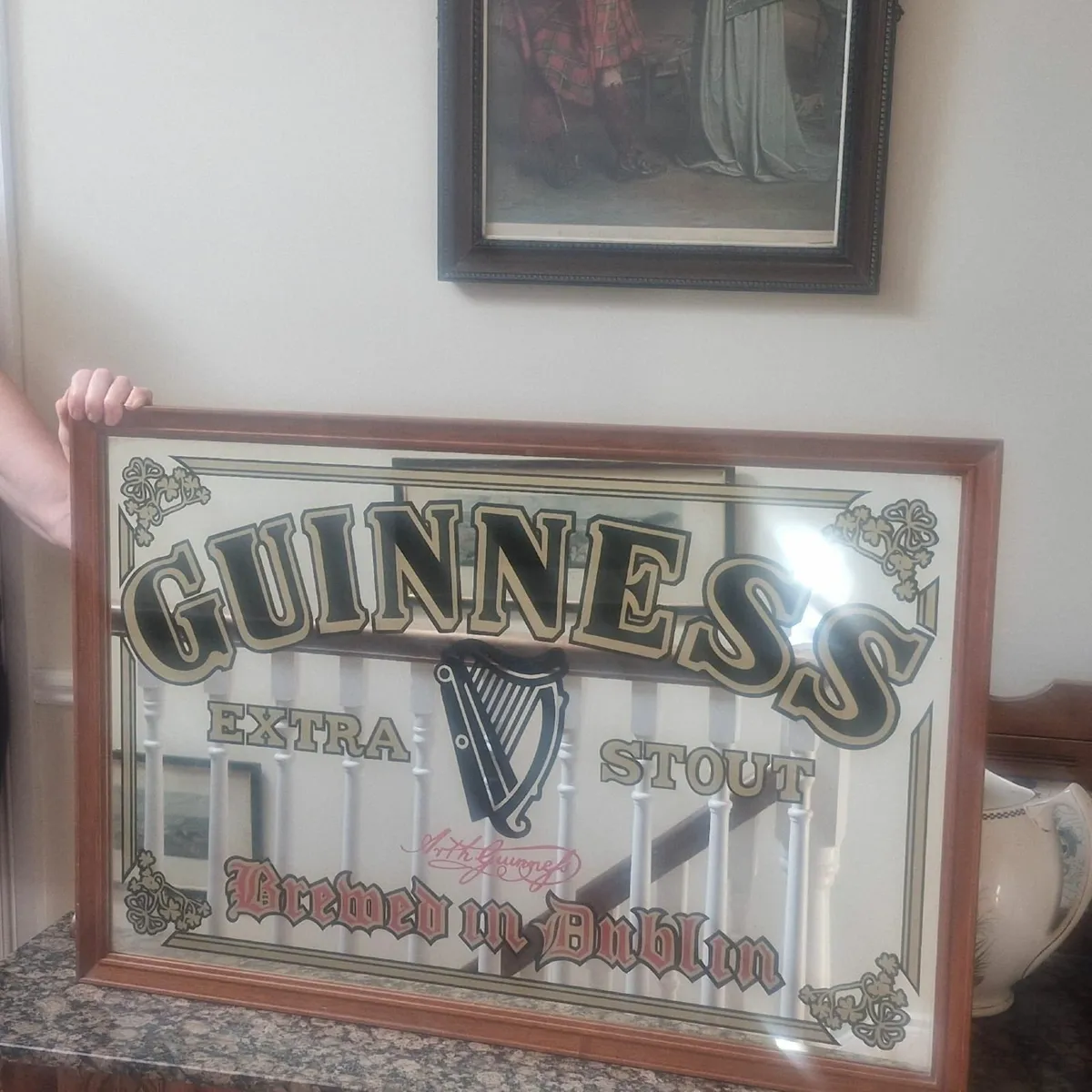 Large Vintage Guinness Extra Stout Mirror - Image 1