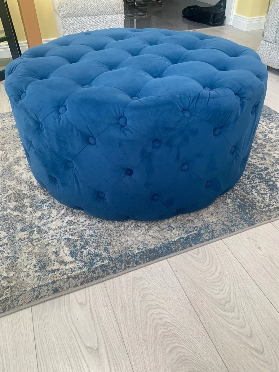 Navy Blue Pouffe - Image 1