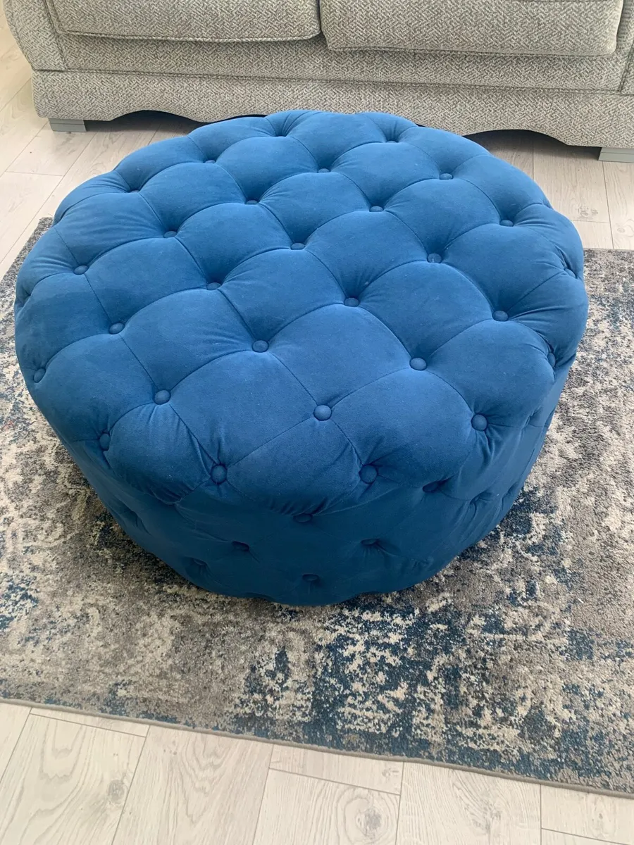 Navy Blue Pouffe - Image 2