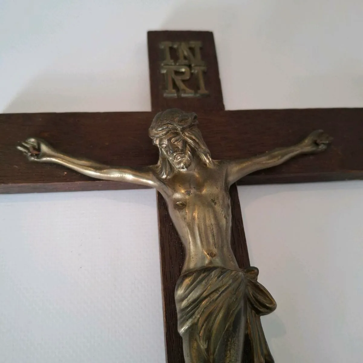 Large Wooden Crucifix With Metal Corpus - Image 2