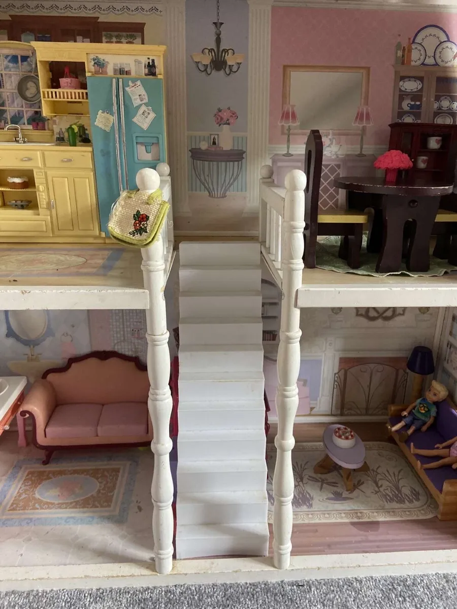 Large children’s dollhouse with furniture - Image 2