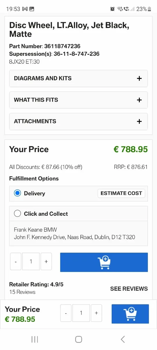 20" BMW ALLOY AND TYRE G30 - Image 2