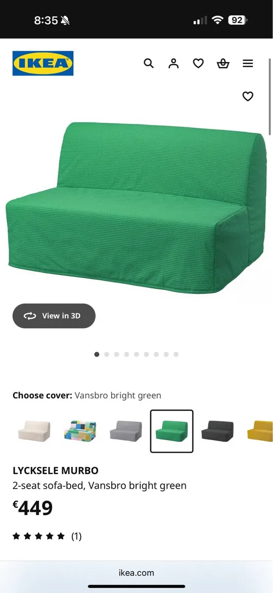 2 seater sofa bed ikea LYCKSELE - Image 4