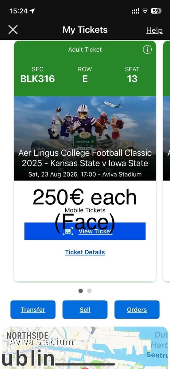 Kansas State v Iowa St 23/8 @Aviva €300 for both!
