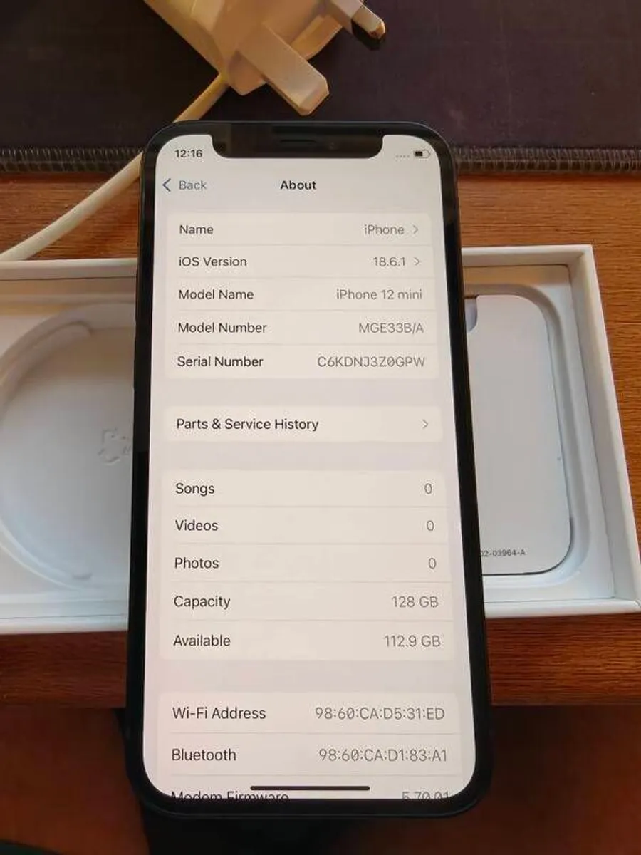 Apple iPhone 12 Mini black 128GB Unlocked with 3 in 1 Wireless charging stand - Image 3