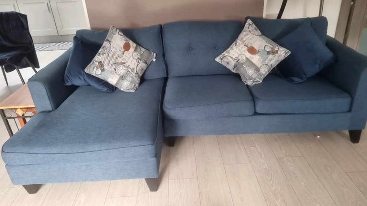 Navy 3 seater sofa - Image 1