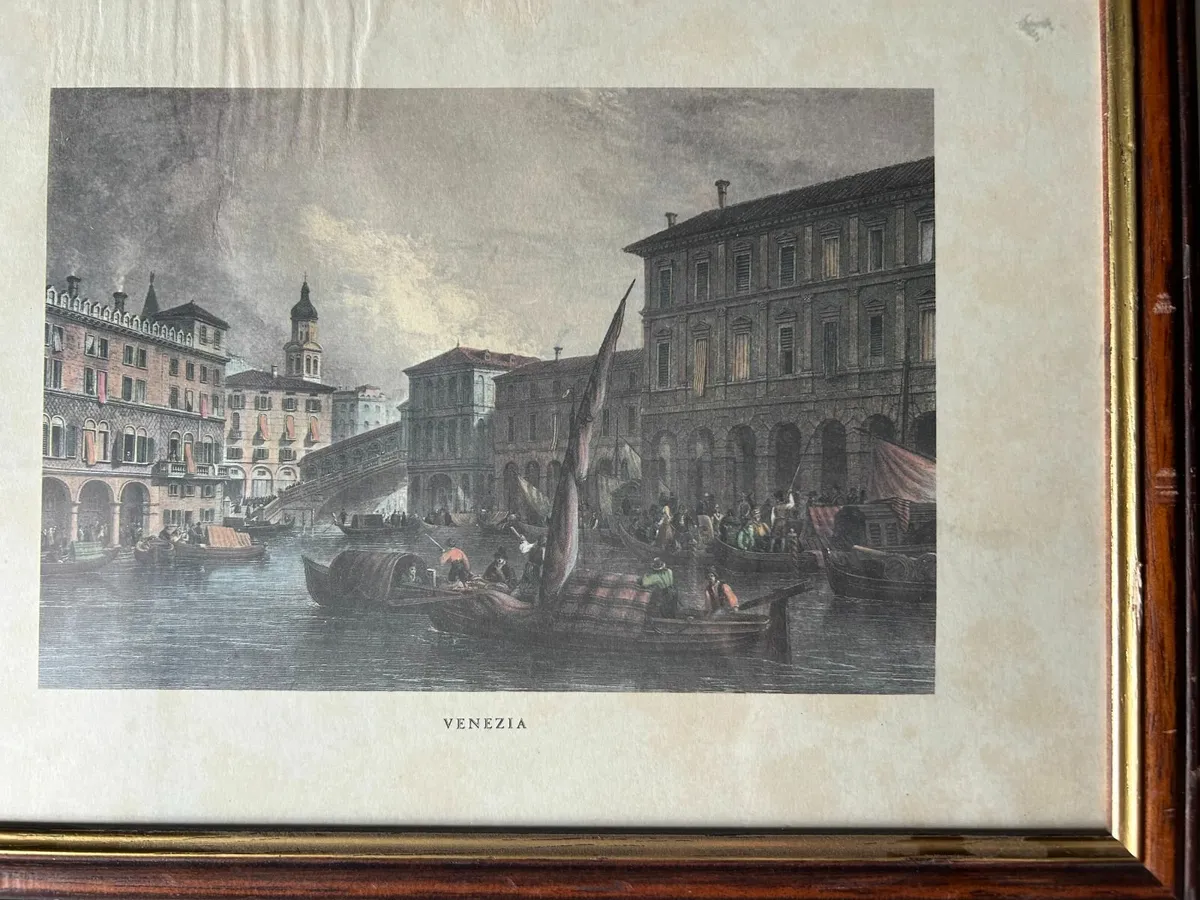 3x Art Framed Pieces Venezia, Rome, Pisa - Image 1