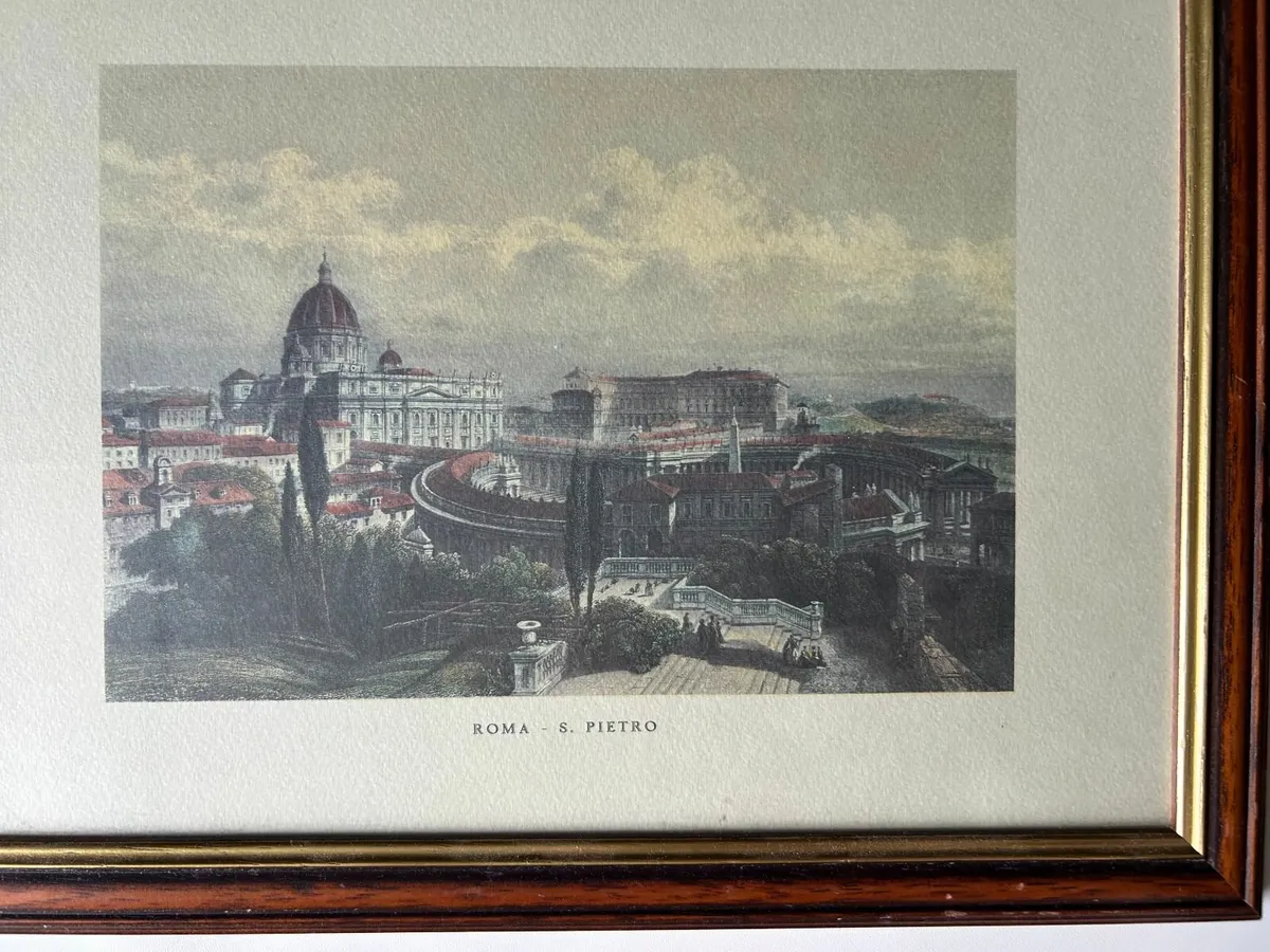 3x Art Framed Pieces Venezia, Rome, Pisa - Image 4