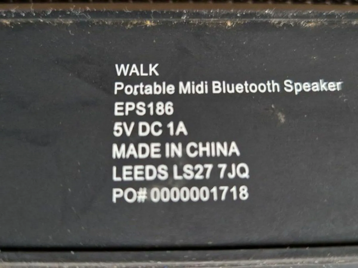 WALK EPS186 Bluetooth Speaker, Excellent Condition - Image 3