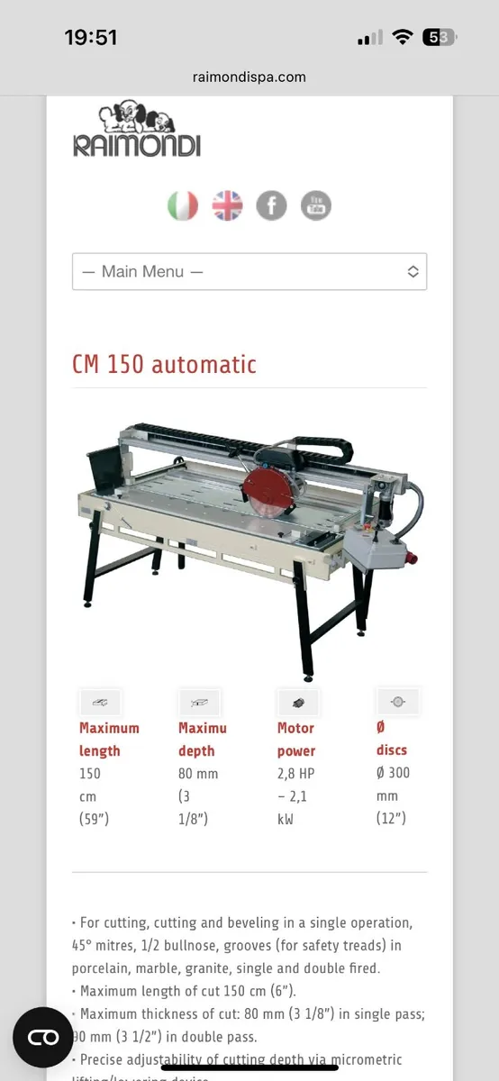 Granite raimondi saw cm150 - Image 1