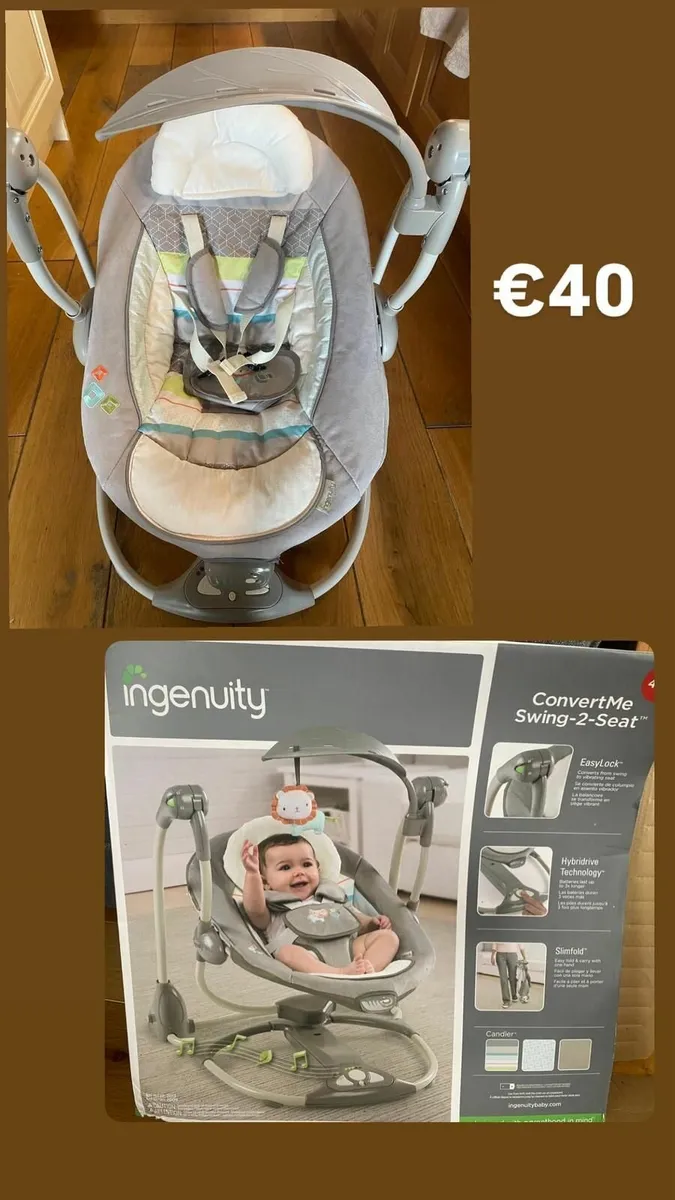Ingenuity ConvertMe Swing-2-Seat Portable Swing
